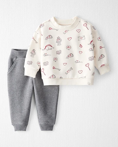 Baby 2-Piece Organic Cotton Set Little Loves Print