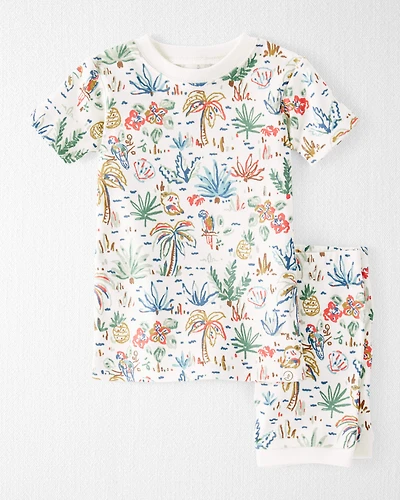 Baby Organic Cotton Pyjamas Set Tropical Print