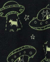 Kid 1-Piece Space Cow Fleece Footie Pyjamas