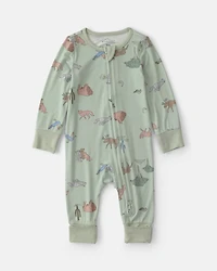 Baby Boy Animal Print PurelySoft™ 2-Way Zip Sleeper - Green