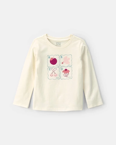 Toddler Girl Fruit Long-Sleeve Graphic Tee - White
