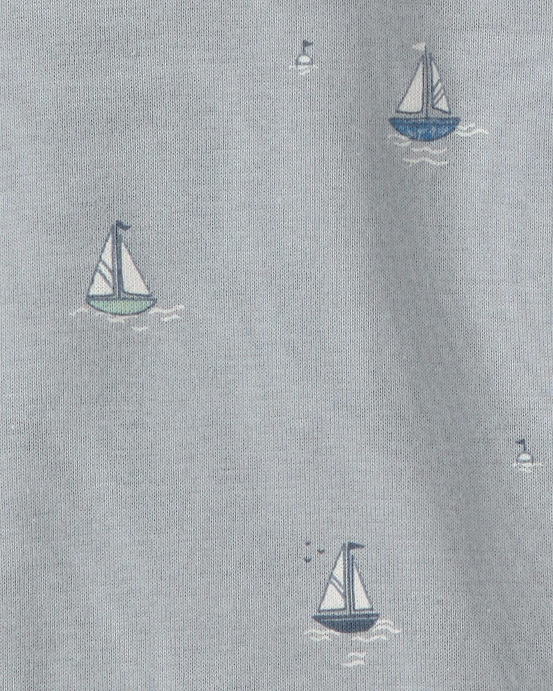 Baby 3-Pack Organic Cotton Bodysuits Sail Away Print