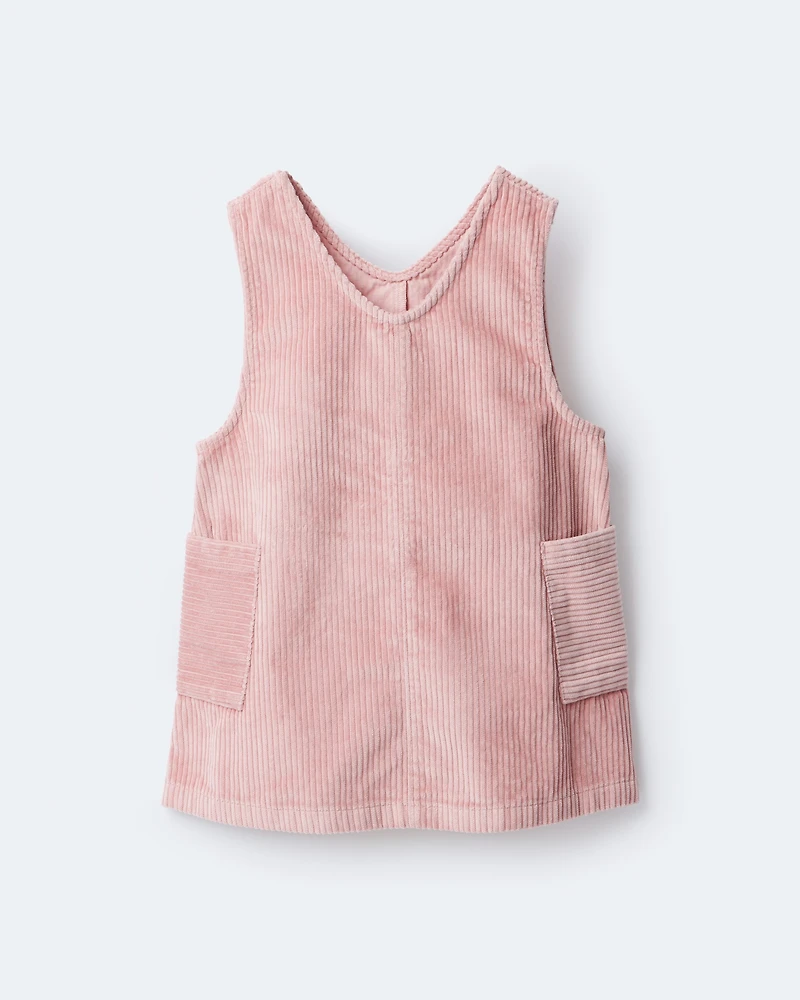 Toddler Girl Otter Pocket Corduroy Jumper - Light Pink