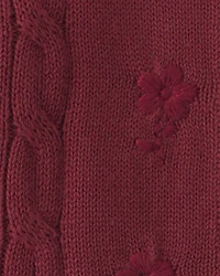 Baby Girl Organic Cotton Sweater Knit Embroidered Cardigan