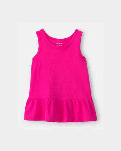 Toddler Girl Peplum Tank Top - Pink