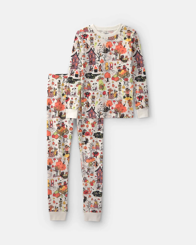 Kids 2-Piece Halloween Scavenger Hunt 100% Cotton Snug Fit Pyjama Set