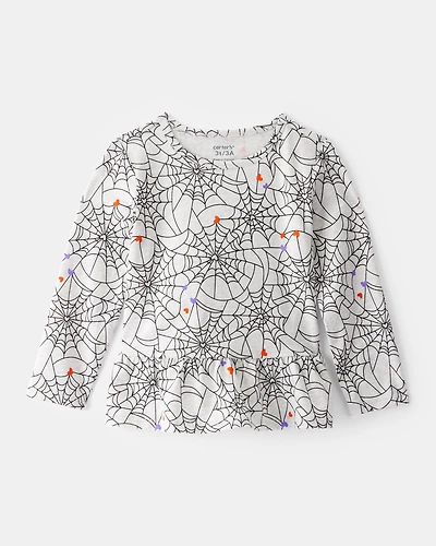 Toddler Halloween Spiderwebs Long-Sleeve Tee