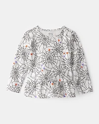 Toddler Halloween Spiderwebs Long-Sleeve Tee
