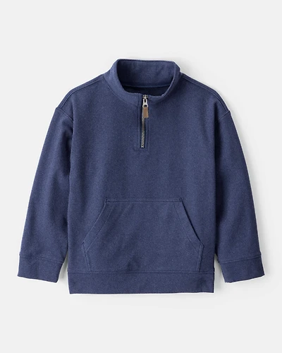 Boys Long-Sleeve Quarter-Zip Pullover Sweatshirt - Navy