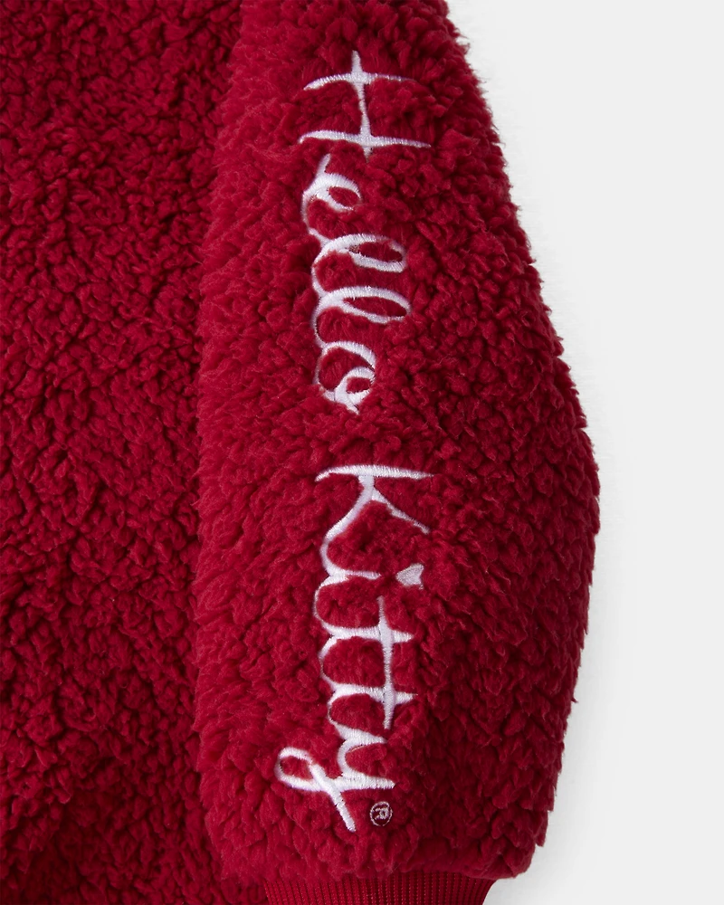 Toddler Girl Hello Kitty® Sherpa Pullover Sweatshirt - Red