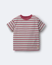 Toddler Boy Relaxed Tee Stripes - Red/Blue