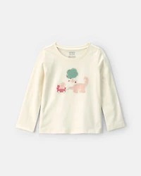 Toddler Girl Dino Long-Sleeve Graphic Tee - White