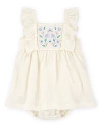 Baby Floral Flutter Bodysuit Dress