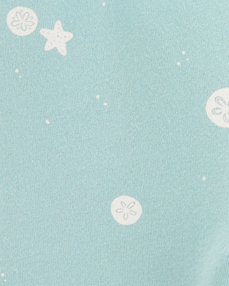 Baby Girl Sea Print Bike Shorts - Green