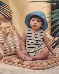 Baby Organic Cotton Knit Romper Stripes
