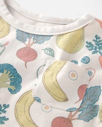 Baby 2-Pack Organic Cotton Rompers Veggie Fruit Print