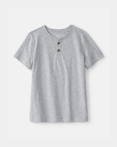 Boys Solid Henley T-Shirt - Grey