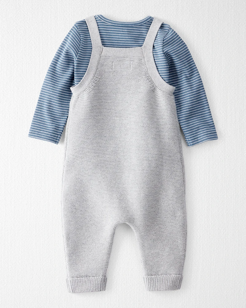 Baby Boy 2-Piece Organic Cotton Overall Set - Blue