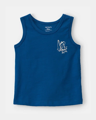 Baby Boy Shark Tank Top - Navy Blue
