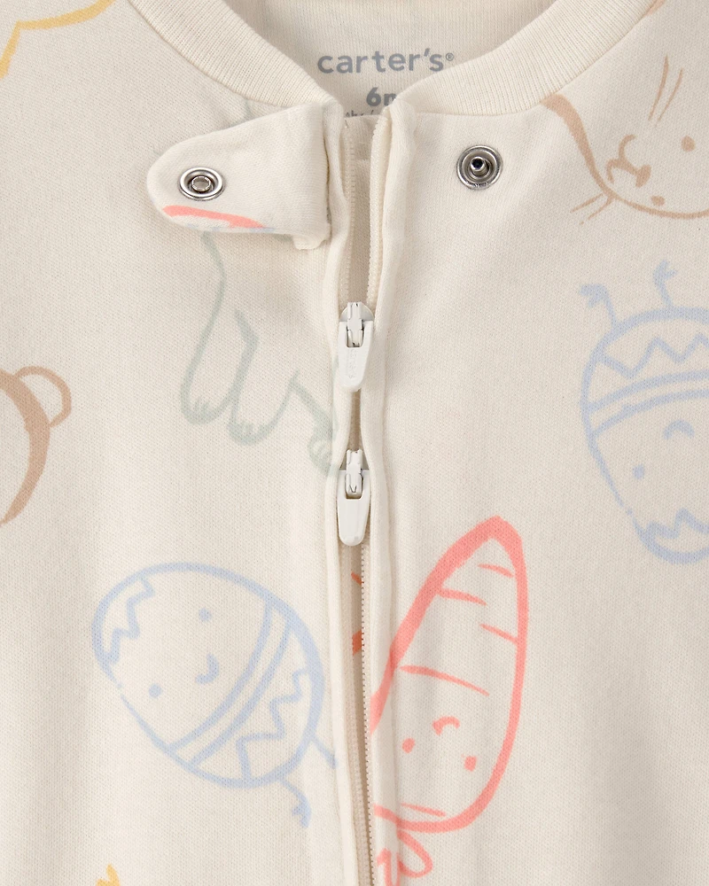 Baby Easter 100% Cotton Sleeper - Cream