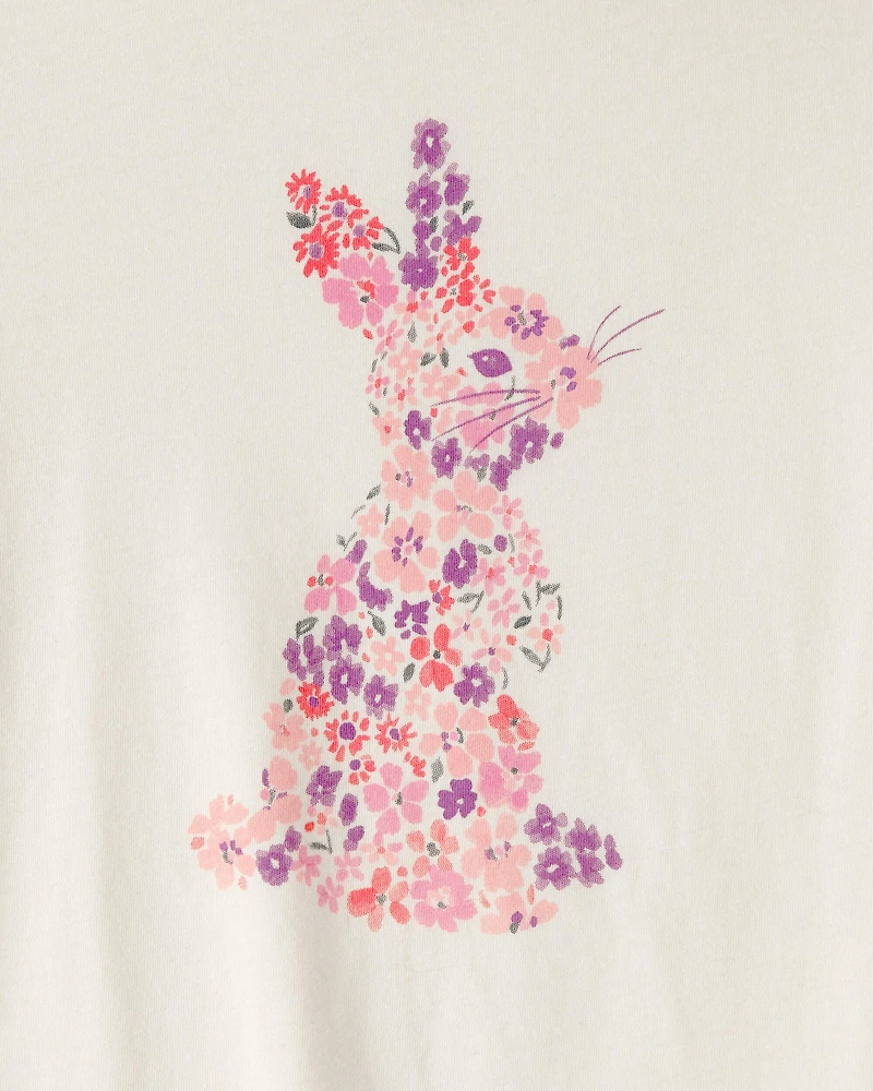 Girls Bunny Graphic Tee - Cream