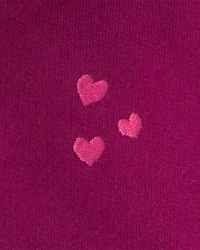 Baby Girl 3-Piece Heart French Terry Layering Set - Burgundy
