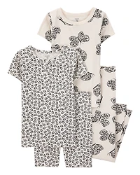 Kid 4-Piece Butterfly 100% Snug Fit Cotton Pyjamas