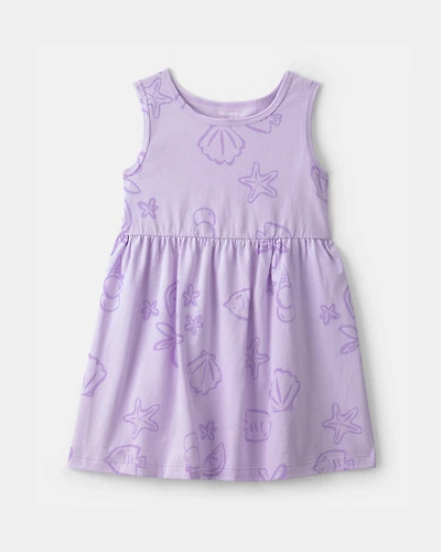 Toddler Girl Sea Animal Sleeveless Dress - Purple