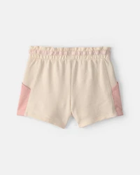 Toddler Girl French Terry Shorts - Pink/Ivory