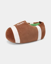 Boys Football Slippers - Brown