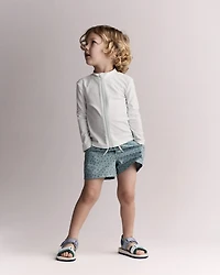 Toddler Boy Swim Trunk Dot Print - Pale Blue