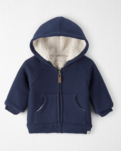 Baby Waffle Knit Hooded Jacket Made with Organic Cotton