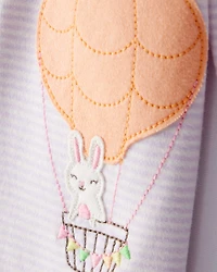 Baby Hot Air Balloon Bunny 2-Way Zip Cotton Sleeper
