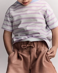 Toddler Relaxed Tee Stripes- Blue/Purple