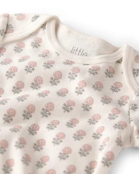 Girls 3-Pack Organic Cotton Bodysuits Floral Print