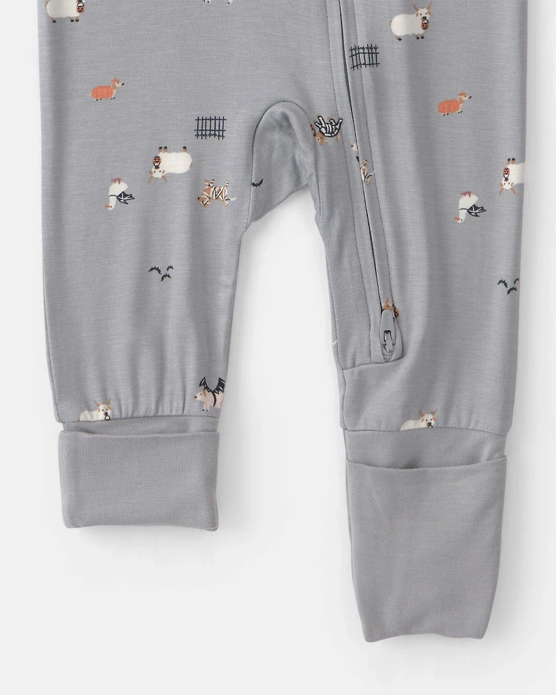 Baby Halloween PurelySoft™ 2-Way Zip Sleeper - Grey