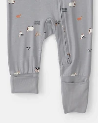 Baby Halloween PurelySoft™ 2-Way Zip Sleeper - Grey