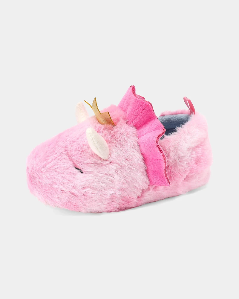Girls Dragon Slippers - Pink
