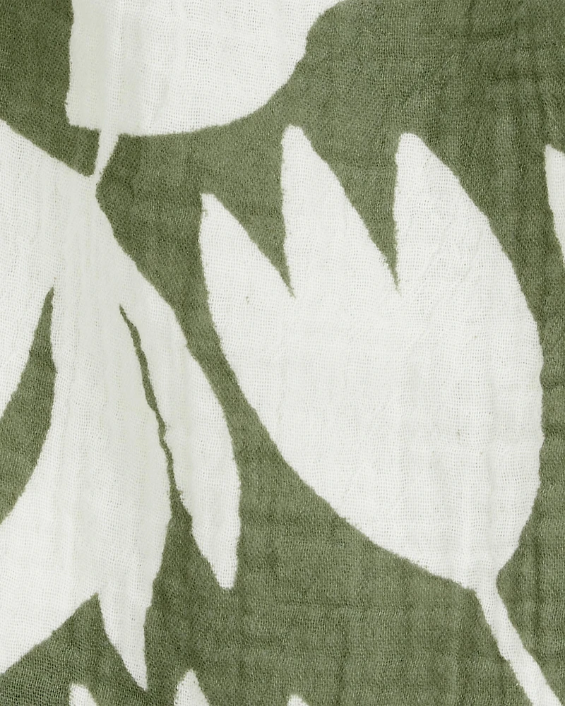Toddler Tropical Floral Sleeveless Tank - Green