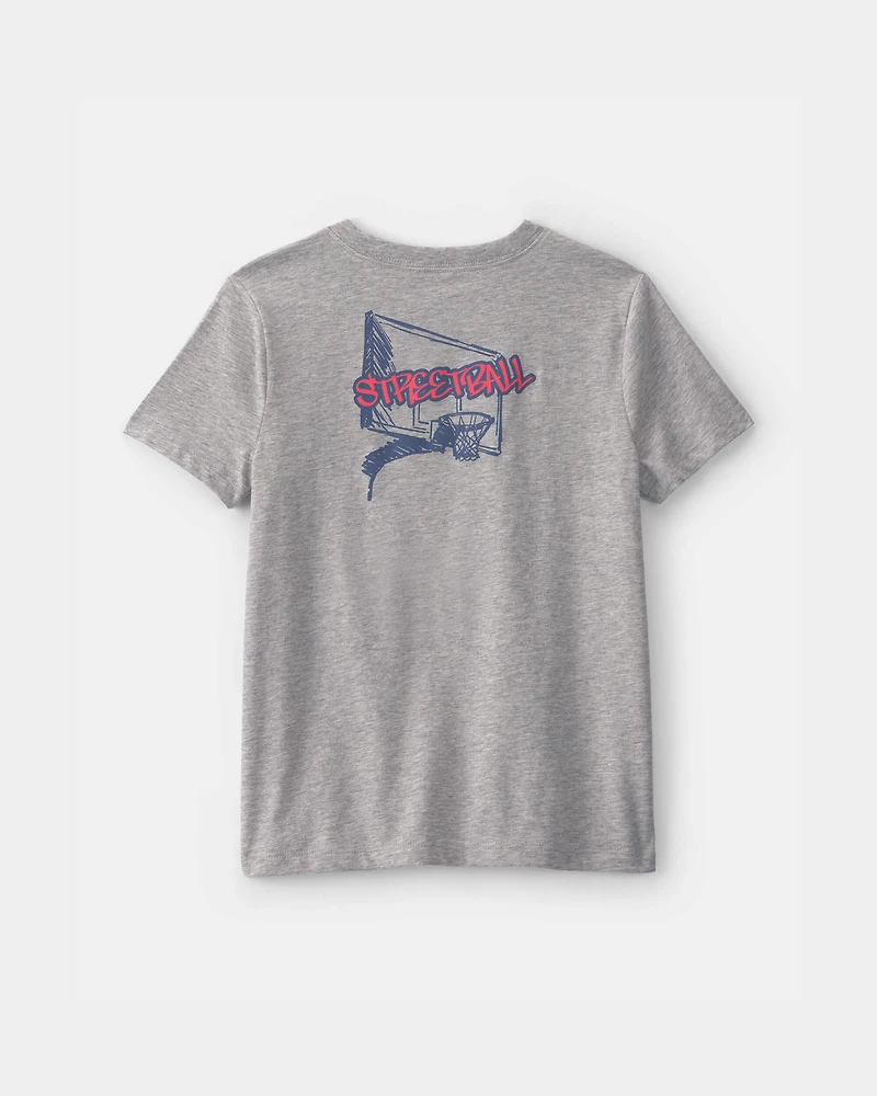 Boys 'Streetball' Basketball Graphic Tee - Grey