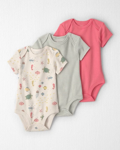 Baby 3-Pack Animal Print Short-Sleeve Multipack Bodysuits