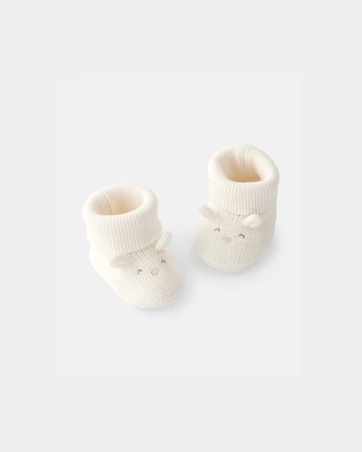 Baby Easter Bunny Booties - Ivory