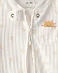 Baby Sunshine 2-Way Zip Sleeper - White