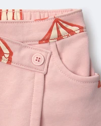 Toddler Girl Asymmetrical Skort Big Top Print - Light Pink