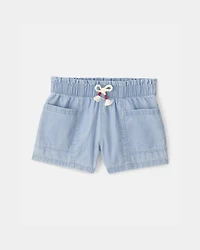 Toddler Girl Chambray Shorts - Blue