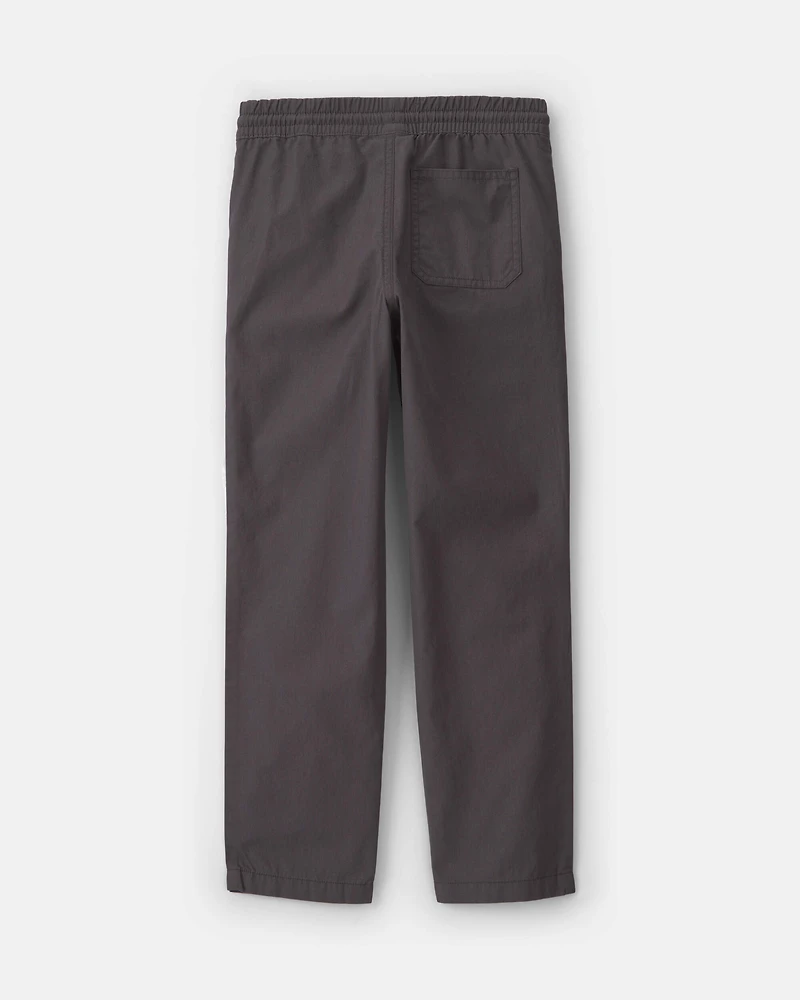 Boys Canvas Pull-On Pants - Grey