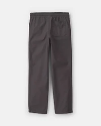 Boys Canvas Pull-On Pants - Grey
