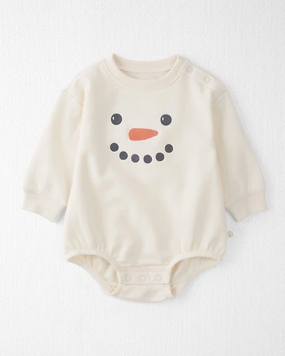 Baby Fleece Long-Sleeve Graphic Bodysuit - White