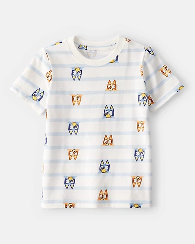 Toddler Boy Striped Bluey Short-Sleeve Graphic Tee