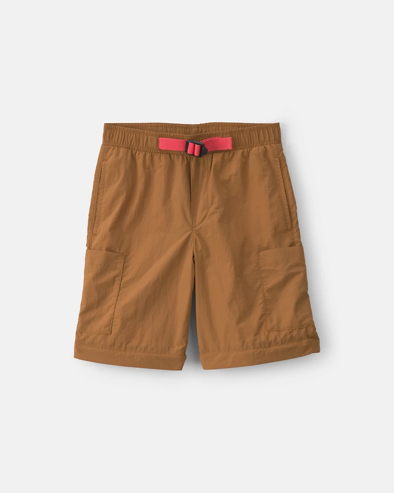 Boys Cargo Utility Zip-Off Pants - Brown
